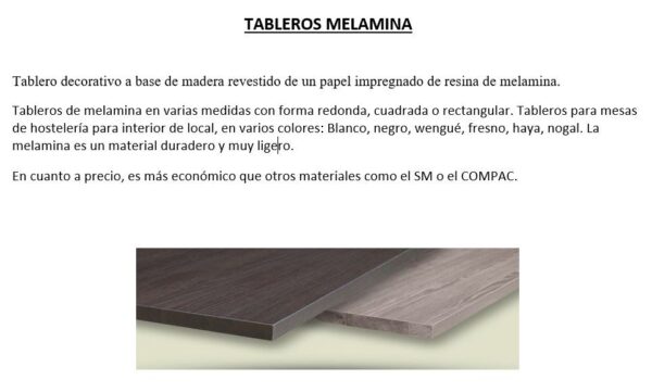 Mesa MALMO en melamina para uso interior hostelería